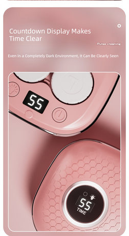Grey Portable Sonic Wave Contact Lens Cleaner with LED Makeup Mirror - Automatic Electric Lens Cleaning Case for Daily Use