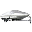 Grey Heavy Duty Waterproof Tarp Covers with Storage Bag, Fits V-Hull, Fish&Ski, Pro-Style, Fishing, Runabout, Bass Boats, 17-19FT(600cm*310cm)