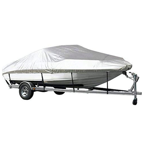 Grey Heavy Duty Waterproof Tarp Covers with Storage Bag, Fits V-Hull, Fish&Ski, Pro-Style, Fishing, Runabout, Bass Boats, 20-22FT(700cm*320cm)
