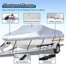Black Heavy Duty Waterproof Tarp Covers with Storage Bag, Fits V-Hull, Fish&Ski, Pro-Style, Fishing, Runabout, Bass Boats, 20-22FT(700cm*320cm)