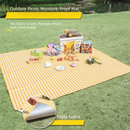 Yellow Lightweight Thickened Picnic Mat – Waterproof Outdoor Camping Ground Sheet for Hiking, Parks and Picnics(1.5*2M）