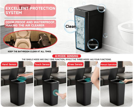 Grey Smart Sensor Trash Can – Slim, Durable, and Hands-Free Waste Bin for Kitchen, Bathroom, or Living Room