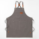 Grey 16-ounce Heavy-Duty Canvas Apron – Durable, Waterproof & Oil-Resistant Kitchen Workwear for Cooking and Crafting