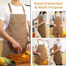 Blue 16-ounce Heavy-Duty Canvas Apron – Durable, Waterproof & Oil-Resistant Kitchen Workwear for Cooking and Crafting