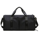 Black Large Capacity Travel Duffel Bag – Wet & Dry Separation, Shoe Compartment, and Luggage Sleeve for Gym, Yoga, and Short Trips