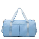 Blue Large Capacity Travel Duffel Bag – Wet & Dry Separation, Shoe Compartment, and Luggage Sleeve for Gym, Yoga, and Short Trips