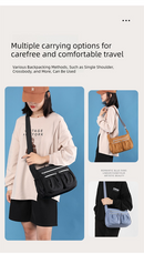 Black Multi-Pocket Lightweight Nylon Crossbody Bag – Stylish, Functional, and Spacious Shoulder Bag for Women