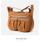 Grey Multi-Pocket Lightweight Nylon Crossbody Bag – Stylish, Functional, and Spacious Shoulder Bag for Women