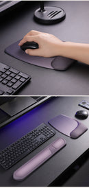 Green and White Comfortable Memory Foam Wrist Rest Set – Ergonomic Mouse Pad & Keyboard Hand Support for Office and Home Use