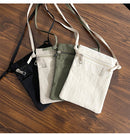 Beige Minimalist Lightweight Nylon Crossbody Phone Bag - Compact & Stylish for Women