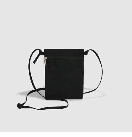 Black Minimalist Lightweight Nylon Crossbody Phone Bag - Compact & Stylish for Women