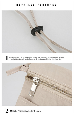 Black Minimalist Lightweight Nylon Crossbody Phone Bag - Compact & Stylish for Women