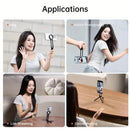 Silver Magnetic Phone Stand with Foldable Tripod & Carabiner Hook – Multi-Functional, Portable Smartphone Holder for Outdoor Use