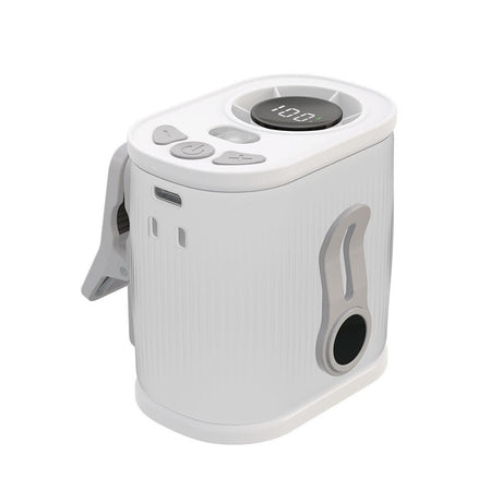 White High-Speed Mini Clip Fan with 360° Rotation – Portable, Rechargeable & Multi-Functional Cooling Solution
