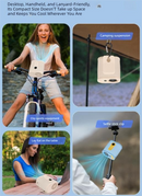 White High-Speed Mini Clip Fan with 360° Rotation – Portable, Rechargeable & Multi-Functional Cooling Solution