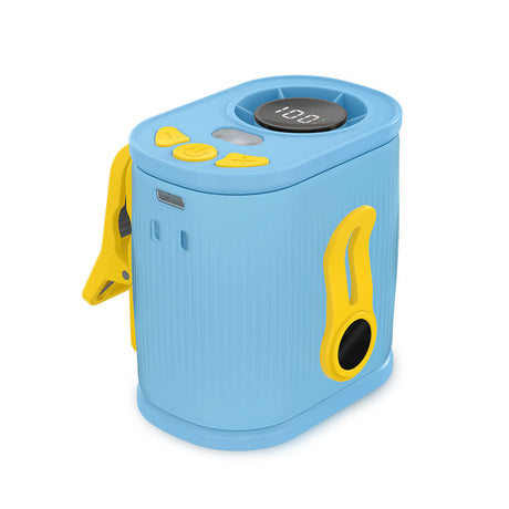 Blue High-Speed Mini Clip Fan with 360° Rotation – Portable, Rechargeable & Multi-Functional Cooling Solution