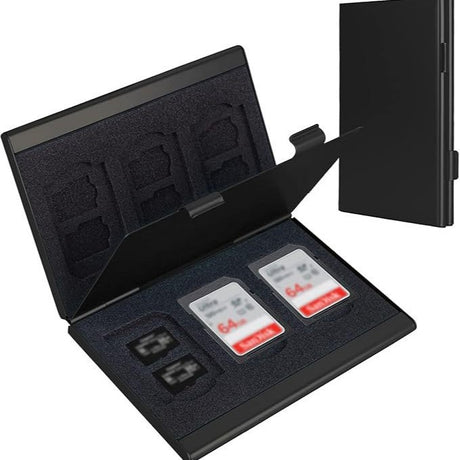 Black High-Quality Aluminum SD & TF Card Case – Premium Storage Solution for Memory Cards(Memory card not included)