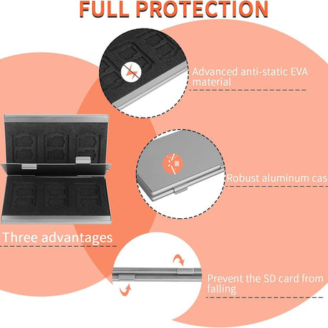 Red High-Quality Aluminum SD & TF Card Case – Premium Storage Solution for Memory Cards(Memory card not included)