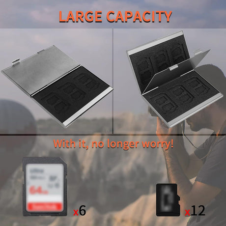 Red High-Quality Aluminum SD & TF Card Case – Premium Storage Solution for Memory Cards(Memory card not included)