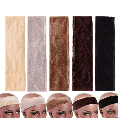 3-Pack Coffee Velvet Wig Headband – Soft, Stretchy & Secure Lace Wig Band for Seamless Hairpiece Fit