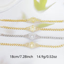 Elegant Hollow Floral Geometric Bracelet – Gold-Plated Copper Fashion Jewelry with Delicate Chain Design(R80）