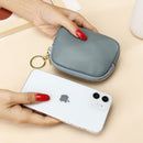Blue Stylish Mini Zipper Wallet for Women – Compact PU Coin Purse with Key Ring & Card Storage (3-Pack)