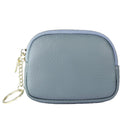 Blue Stylish Mini Zipper Wallet for Women – Compact PU Coin Purse with Key Ring & Card Storage (3-Pack)