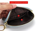 Black Stylish Mini Zipper Wallet for Women – Compact PU Coin Purse with Key Ring & Card Storage (3-Pack)