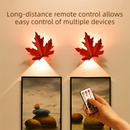 2 Pcs Maple Leaf Smart LED Night Light – Battery-Powered Motion Sensor with Remote Control & Color Changing