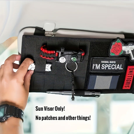 2 Pcs Black Car Sun Visor Organizer – Multi-Purpose Tactical Storage Bag for Tools, Cards & Gear