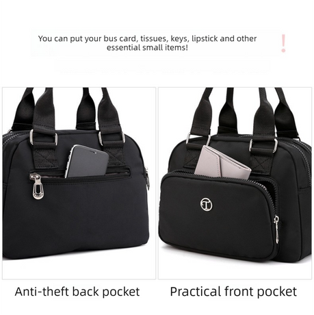 Red Large Capacity Single Shoulder Bag – Waterproof Nylon Tote with Adjustable Strap, Multi-Functional Design for Everyday Use
