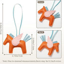 Brown PU Leather Pegasus Keychain – Cute Flying Horse Pendant with Wings and Rope, 3-Pack