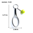 Blue Simulation Tennis Racket Keychain – Mini Tennis Racket and Ball Pendant, 3-Pack