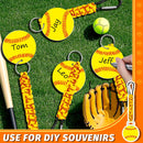 White DIY Volleyball Keychain – Acrylic Ball Pendant with Nylon Rope, 2-Pack