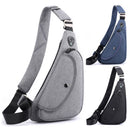 Grey Men's Nylon Fabric Chest Bag – Lightweight, Waterproof & Multi-Functional Crossbody Sling Bag