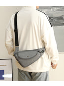 Grey Men's Nylon Fabric Chest Bag – Lightweight, Waterproof & Multi-Functional Crossbody Sling Bag