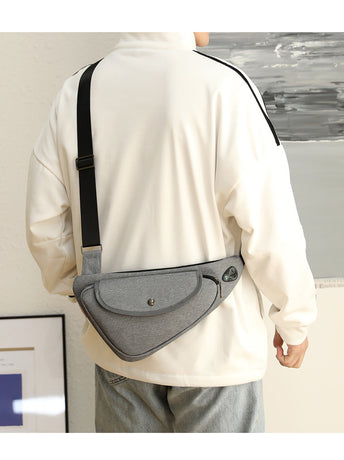 Grey Men's Nylon Fabric Chest Bag – Lightweight, Waterproof & Multi-Functional Crossbody Sling Bag