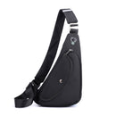 Black Men's Nylon Fabric Chest Bag – Lightweight, Waterproof & Multi-Functional Crossbody Sling Bag