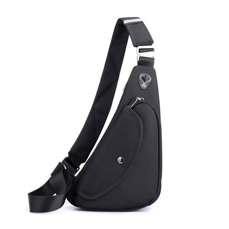 Black Men's Nylon Fabric Chest Bag – Lightweight, Waterproof & Multi-Functional Crossbody Sling Bag