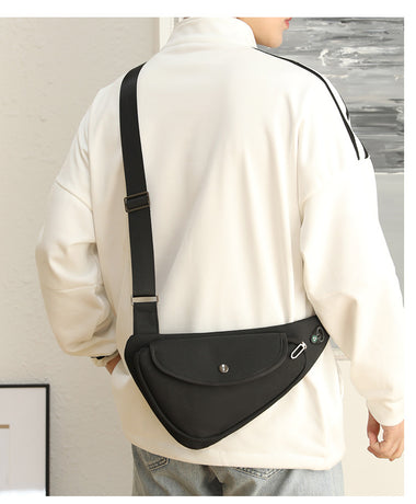 Black Men's Nylon Fabric Chest Bag – Lightweight, Waterproof & Multi-Functional Crossbody Sling Bag