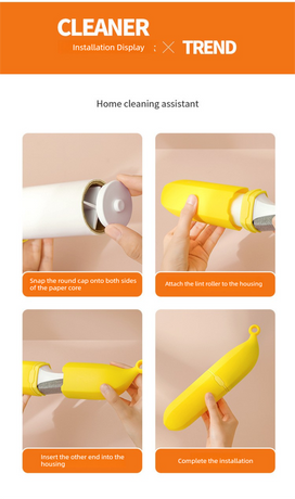 Green Multifunctional Banana-Shaped Lint Remover – Portable Sticky Hair Cleaner with 6 Replaceable Rolls