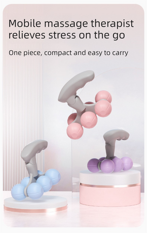 Purple Portable 6-Wheel Massage Roller – Quiet, Compact Muscle Relief Tool for Neck, Back, Legs & Shoulders