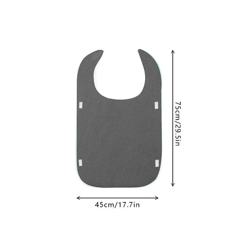 Grey Anti-Stain Feeding Apron with Pocket – Adjustable Care Bib for Elderly & Disabled Adults (2-Pack)
