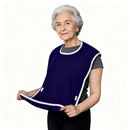 Dark Blue Anti-Stain Feeding Apron with Pocket – Adjustable Care Bib for Elderly & Disabled Adults (2-Pack)