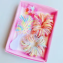 Style 4 Boxed Hair Tie Set with Pink Rubber Bands, Cute Hair Accessories & Mini Comb – Perfect Gift for Girls