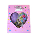 Style 6 Boxed Hair Tie Set with Pink Rubber Bands, Cute Hair Accessories & Mini Comb – Perfect Gift for Girls