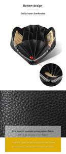Genuine Leather RFID Blocking Accordion Card Holder & Coin Purse - Large Capacity Zip Wallet(red)
