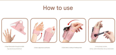 2pc Multi-Functional Silicone Makeup Artist Wristband - Wearable Palette, Brush Holder & Cleaner(Purple)