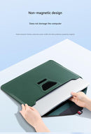 3-in-1 PU Leather Laptop Sleeve with Stand & Mouse Pad + Accessory Pouch(black)