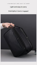 Large Capacity PU Leather Toiletry Bag - Multi-Compartment Dopp Kit & Cosmetic Organizer(Brown)